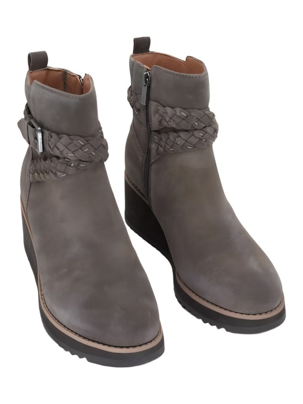 Earth Women's Chace Buckle Strap Boot in Dark Taupe Gray Size 8.5W